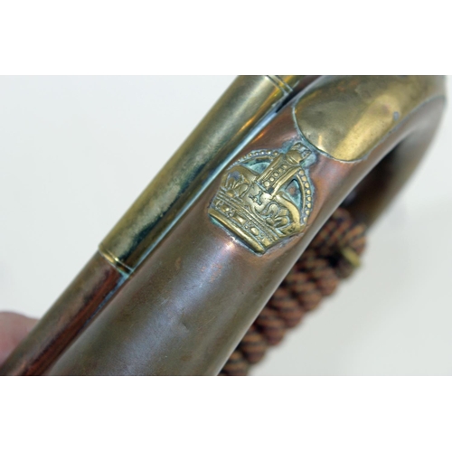 1045 - An early 20th century military bugle marked to 3rd Dragoon Guards, also named to 5833 Bugler R. Imri... 