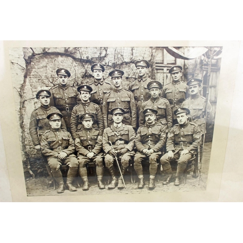 1049 - A large WW1 period photograph of a military group in Oak frame, regiment unknown