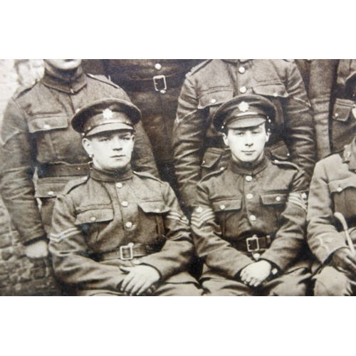 1049 - A large WW1 period photograph of a military group in Oak frame, regiment unknown