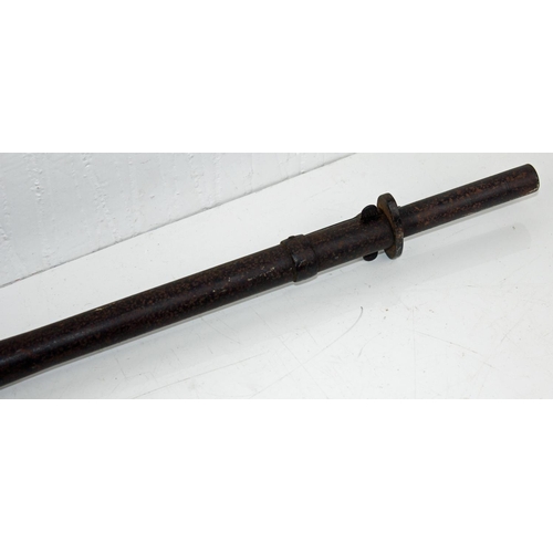 1052 - An unusual walking stick/ sword stick - possibly a Customs & Excise bale probe stick with bayonet fi... 