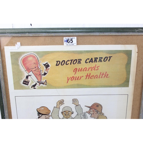 1065 - An Original WWII  'Doctor Carrot' propaganda poster 