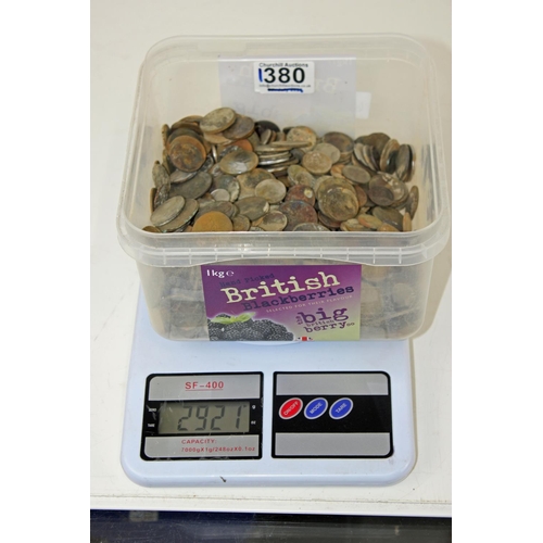 1380 - Qty of coins etc, mostly detector finds, approx 2.9kg