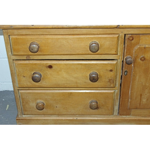 156 - A Victorian pine sideboard with 3 drawers