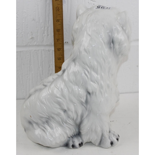 1705 - A large Italian pottery model of a West Highland Terrier