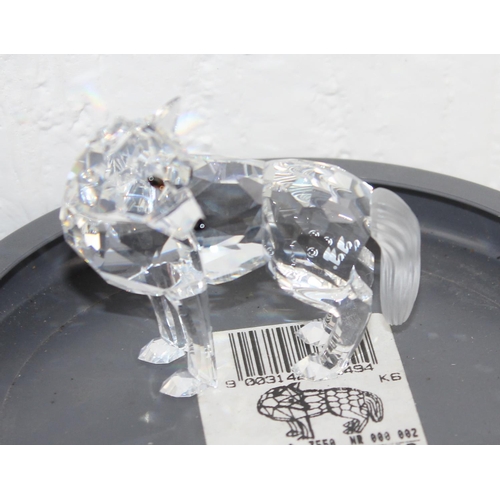 1709 - 5 boxed larger Swarovski crystal animals - Fox, Wolf, Clam, Elephant & Hedgehog