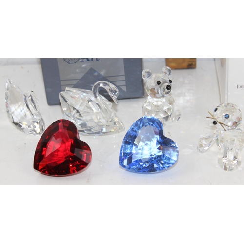 1711 - Qty of crystal animals and figures to inc some Swarovski