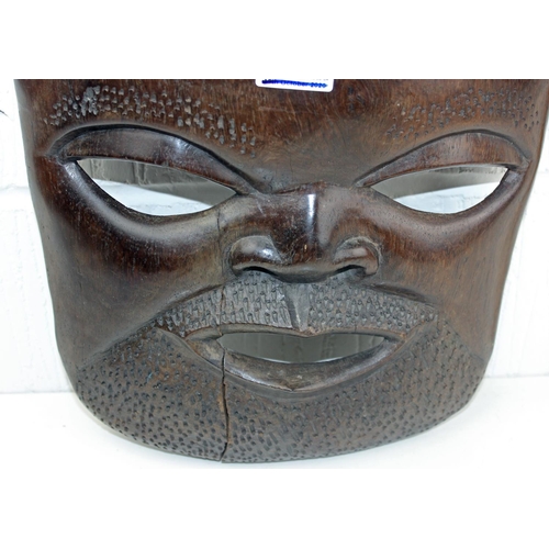 389 - Large hand hewn African tribal mask