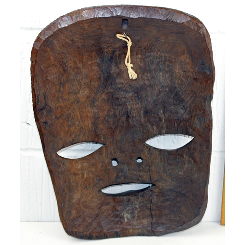 389 - Large hand hewn African tribal mask