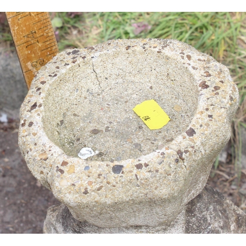 574 - A vintage concrete garden stand in the form of 3 Maltese Dolphins