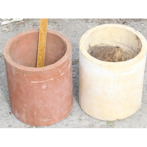 577 - 2 large sections of terracotta pipe for planters