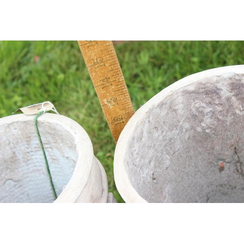 586 - A pair of pottery planters with armorial crest by Loseley Park Farm