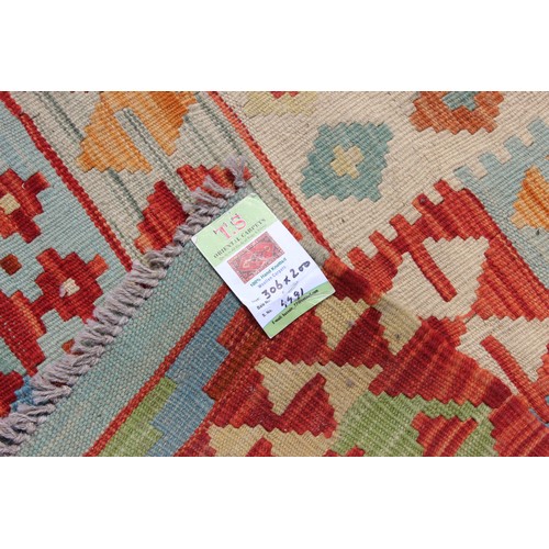 262 - A large vegetable dyed wall Choli Kilim carpet, approx 306cm x 200cm