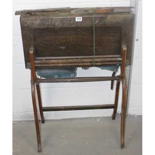 125 - 19th century folding campaign desk with leather interior