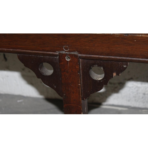 133 - A Georgian 3-drawer sideboard believed to be Elm with original brass handles