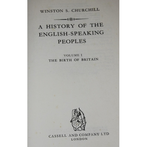 1502 - Winston Churchill books - A History of English Speaking Peoples in 4 volumes, 1956 First Edition by ... 