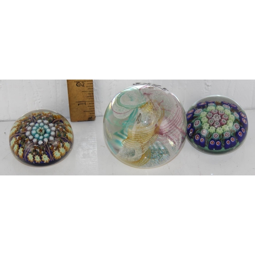 1605 - Caithness 'Daydream' paperweight and 2 x Scottish paperweights