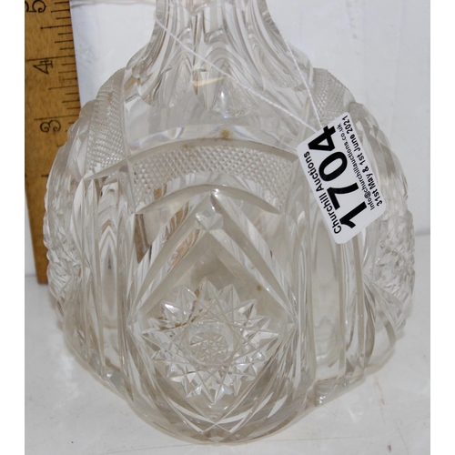 1704 - Antique cut-glass decanter of bulbous-form