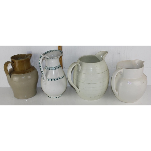 1705 - 4 x Victorian and later large pottery jugs