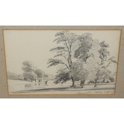 327 - William Callow RWS (1812-1908) - pencil drawing of Kensington Gardens dated July 27th, bearing Thoma... 