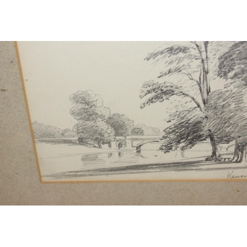 327 - William Callow RWS (1812-1908) - pencil drawing of Kensington Gardens dated July 27th, bearing Thoma... 