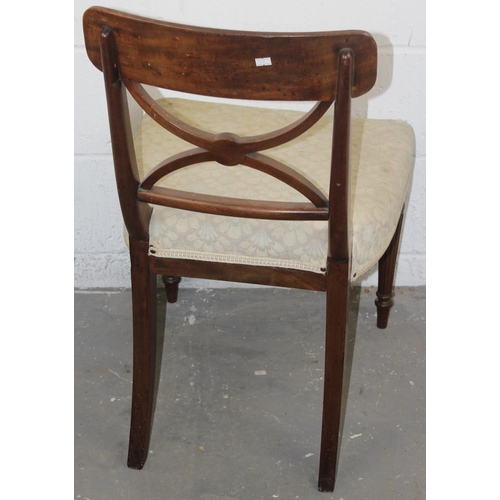 67 - A matched set of 4 19th Century Cross Back Mahogany Regency chairs with reeded legs