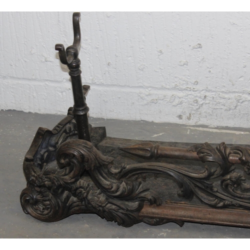 68 - 19th century cast iron fire fender in Rococo design