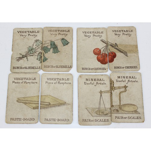 1491 - A set of 19th century playing cards (complete) and an unusual Animal, Vegetable, Mineral card game b... 