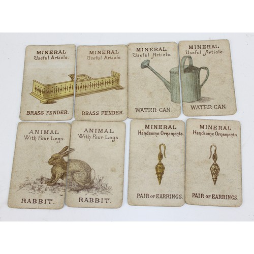 1491 - A set of 19th century playing cards (complete) and an unusual Animal, Vegetable, Mineral card game b... 