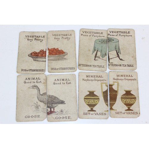 1491 - A set of 19th century playing cards (complete) and an unusual Animal, Vegetable, Mineral card game b... 