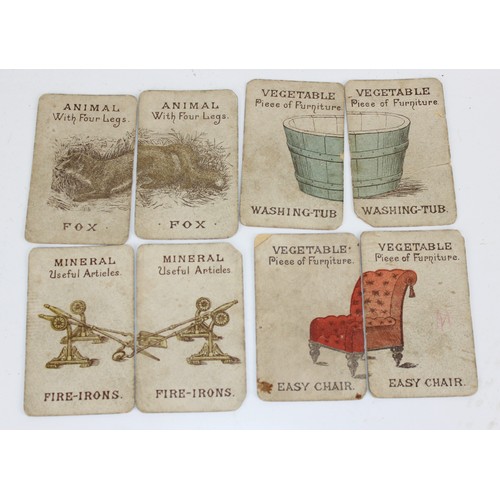 1491 - A set of 19th century playing cards (complete) and an unusual Animal, Vegetable, Mineral card game b... 