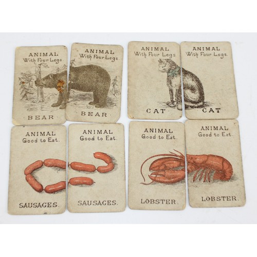 1491 - A set of 19th century playing cards (complete) and an unusual Animal, Vegetable, Mineral card game b... 