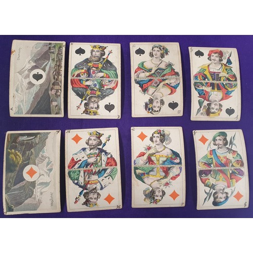 1491 - A set of 19th century playing cards (complete) and an unusual Animal, Vegetable, Mineral card game b... 