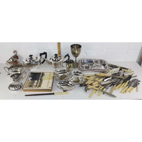 1105 - Large qty of silver-plated items and cutlery