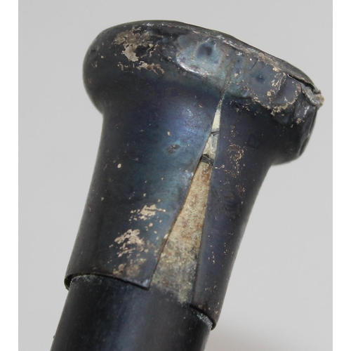 1106 - A silver topped ebonised walking cane - Birmingham 1919 by Henry Howell & Co Ltd (Jonathan Howell)