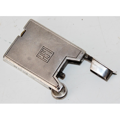 1124 - A rare model heavy gauge hallmarked silver Viceroy petrol cigarette lighter by Saunders & Shepherd, ... 