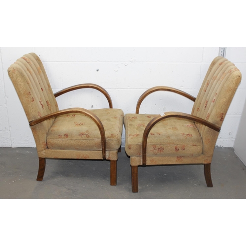 121 - Pair of Art Deco period arm chairs in the manner of Parker Knoll