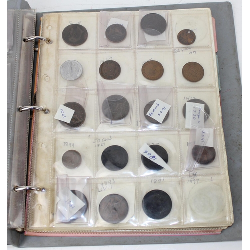 1300 - A folder of assorted coinage, mainly British to inc a qty of silver 3d coins and other silver coins