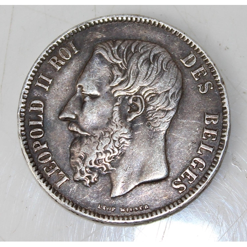 1304 - Belgium coins - 1868 Silver 5 Franc coin - Leopold II