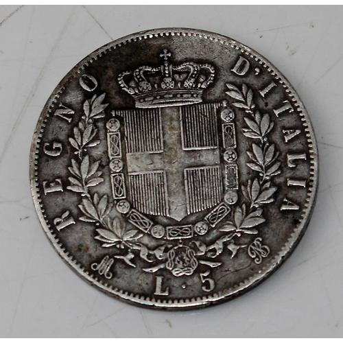 1325 - Italy coins - 1873 5 Lira coin