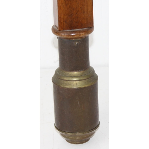 1357 - A 20th century wooden cased stick barometer on Gimbled mounts