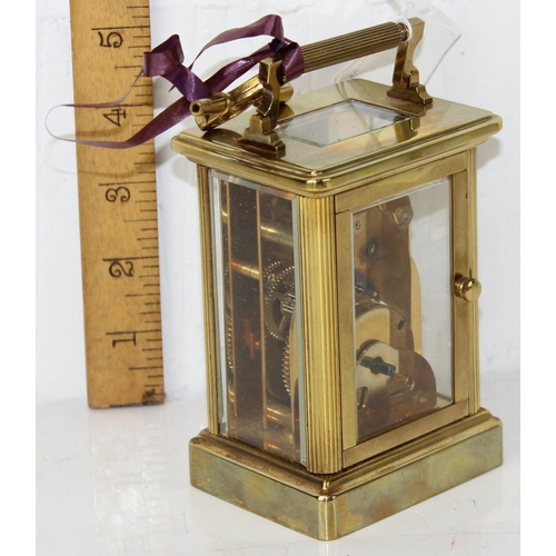 1358 - Vintage mechanical brass cased carriage clock by Bayard of France