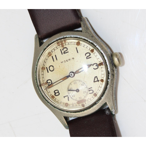 1359 - An early 20th century Moeris steel cased watch - believed to be Military stamped a.t.p