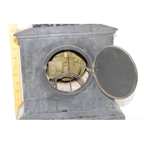 1363 - Antique slate cased mantle clock