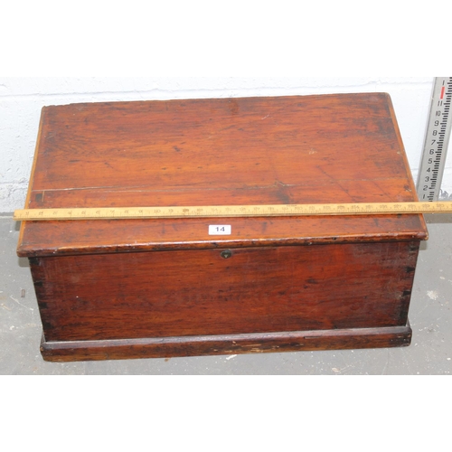 14 - Antique stained pine trunk