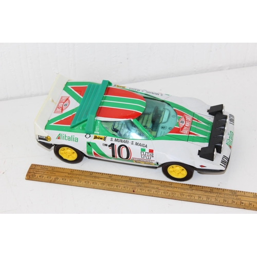 1411 - A Rare Joustra Lancia Stratos HF rally car tin plate friction toy car in original box