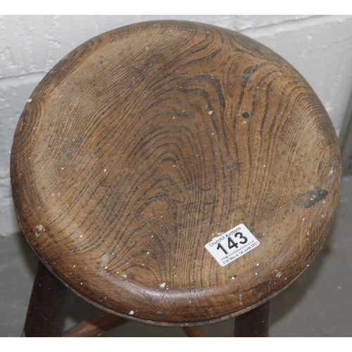 143 - 2 x vintage Elm-seated stools