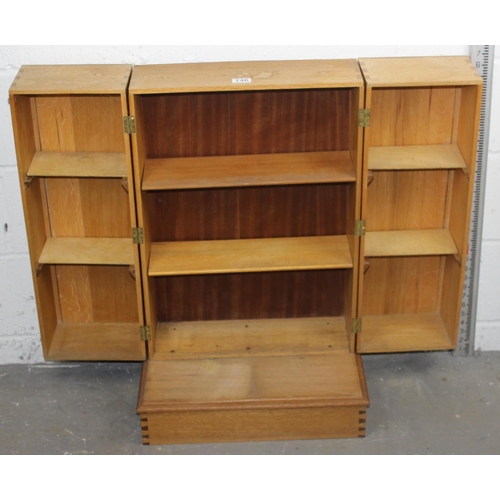 146 - Unusual Art Deco period light-oak folding bookcase cabinet