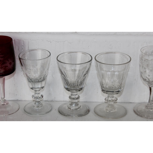 1604 - A qty of Victorian and later drinking glasses etc