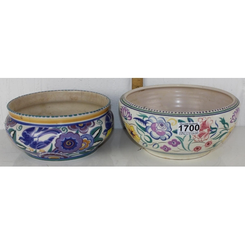 1700 - 2 x colourful mid-20th Century Poole pottery bowls