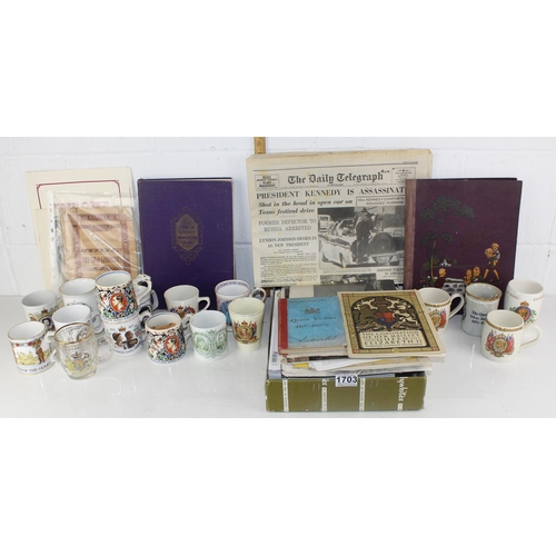 1703 - Large qty of Royal commemorative and other 20th Century china and ephemera